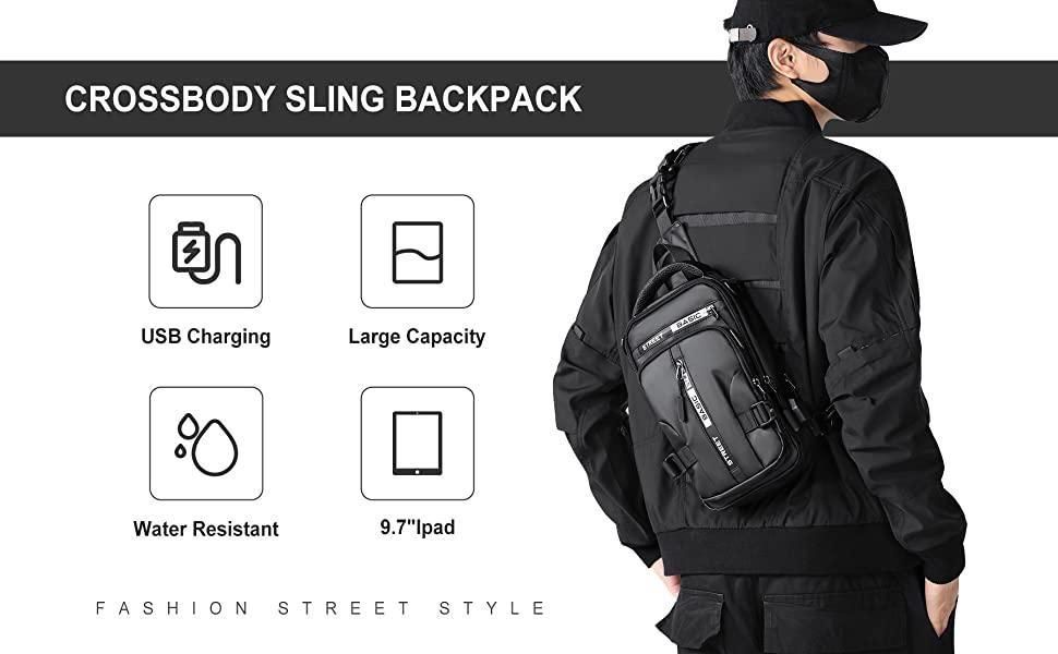 New Men's Anti Theft Multifunctional Crossbody Travel Shoulder Backpack